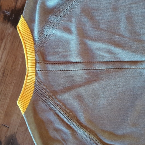 Beautiful Talbots Color Block Cardigan in Olive, Gold & Navy. Sz XL - Picture 9 of 14